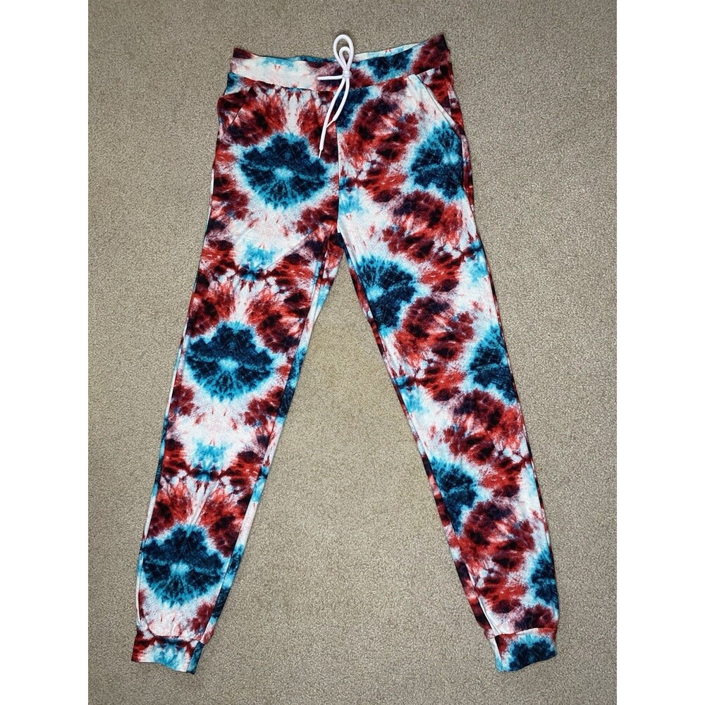 AQ-Sport Kids Red White Blue Tie Dye Joggers Size M